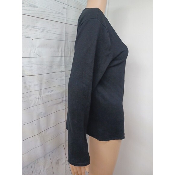 Loulou Cardigan Sweater Sz L Black Beaded Embellished - Picture 4 of 9